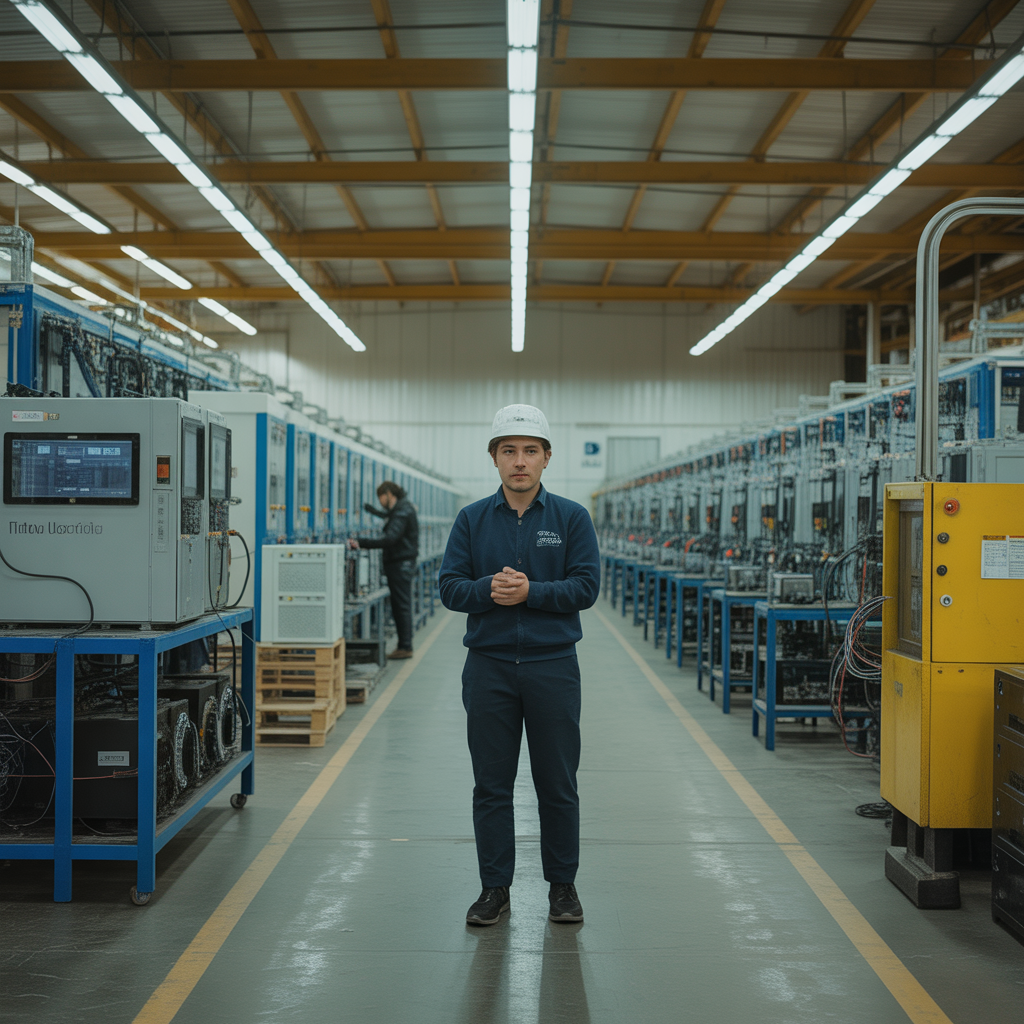 Sensores IoT en fábrica industrial moderna